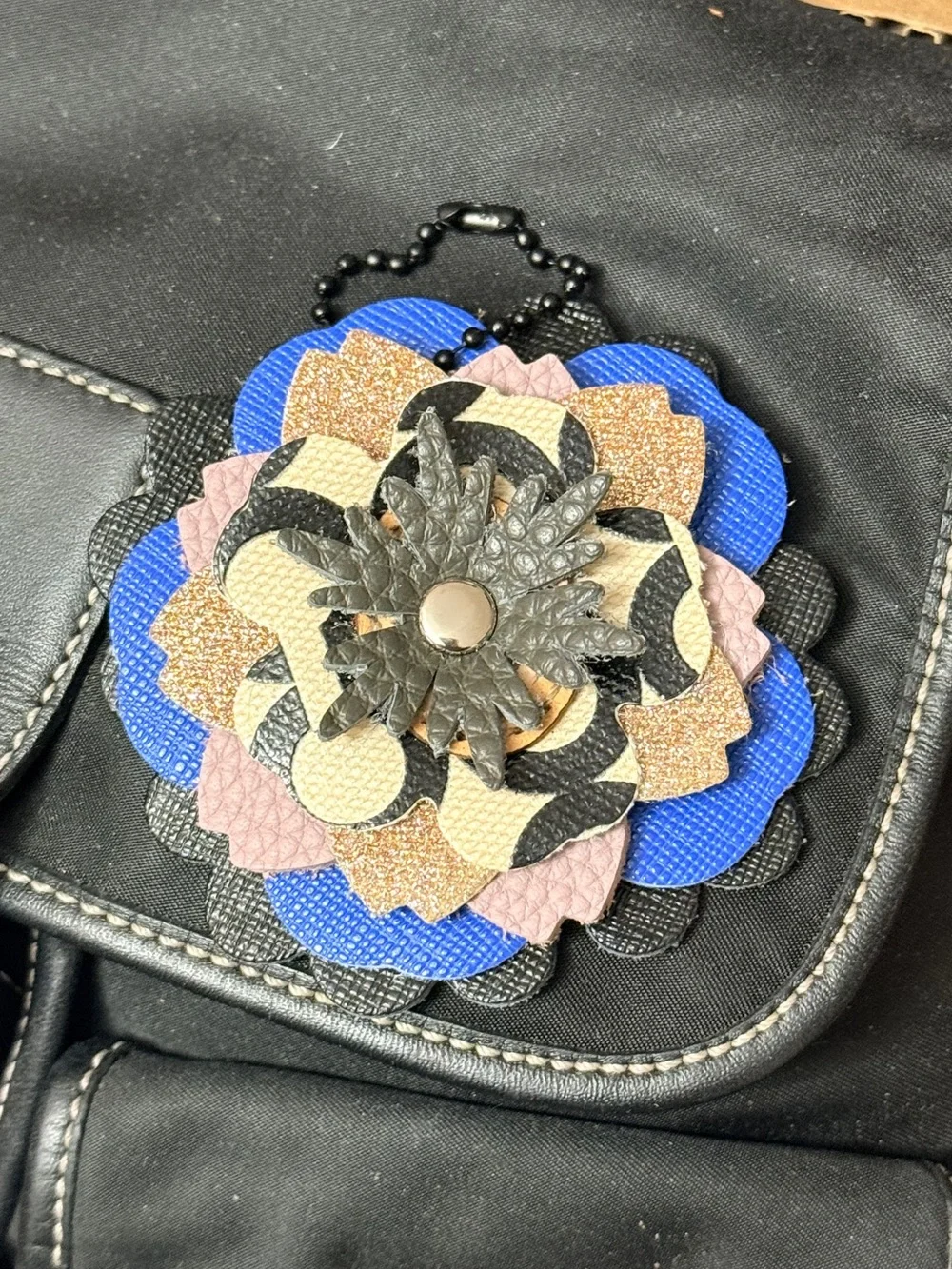 Handmade Floral Bag Charm - Picture 2 of 2